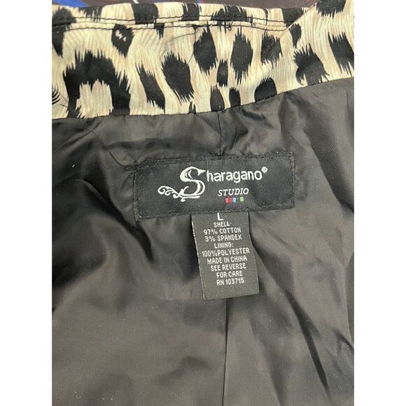 Women's Large Animal Cheetah Print Belted Short Jacket Shacket Blouse Lined NWT - Picture 6 of 7